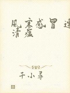 风寒感冒 连花清瘟封面