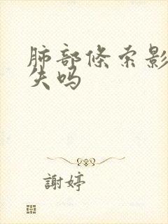 肺部条索影会消失吗