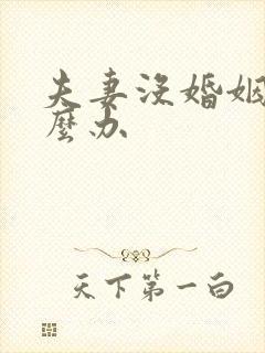 夫妻没婚姻了怎么办