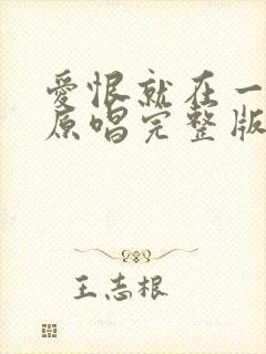 爱恨就在一瞬间原唱完整版