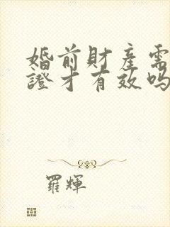 婚前财产需要公证才有效吗封面