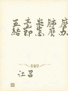 五毫米肺磨玻璃结节怎么办