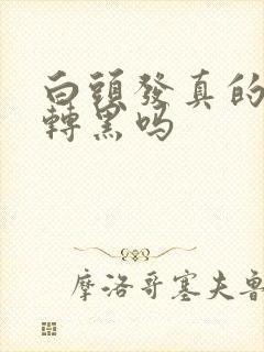 白头发真的可以转黑吗封面