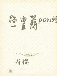 路由器pon灯一直闪