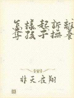 怎样起诉离婚争夺孩子抚养权