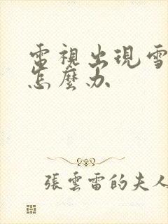 电视出现雪花屏怎么办