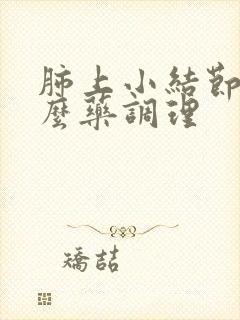 肺上小结节吃什么药调理