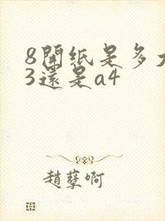8开纸是多大a3还是a4