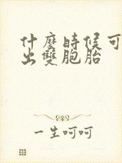 什么时候可以看出双胞胎