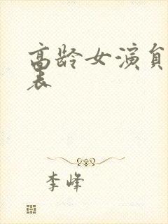 高龄女演员一览表封面