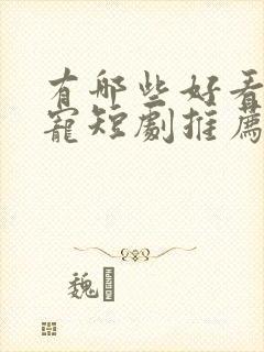 有哪些好看的甜宠短剧推荐