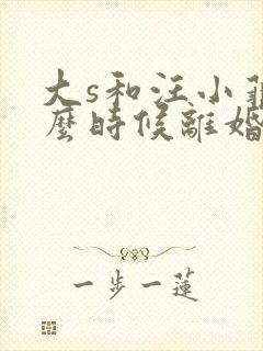 大s和汪小菲什么时候离婚的封面