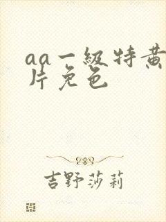 aa一级特黄大片免色