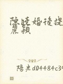 陈晓婚后提到赵丽颖