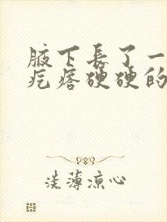 腋下长了一个小疙瘩硬硬的有点疼封面