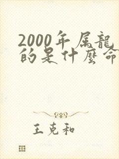 2000年属龙的是什么命男人