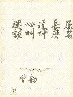 迷心道长原著小说叫什么名字