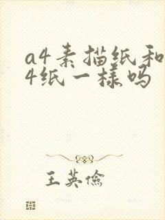a4素描纸和a4纸一样吗