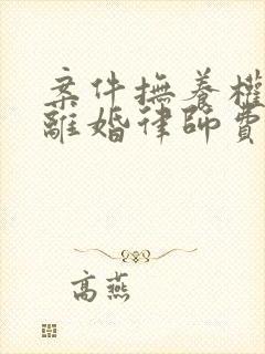 案件抚养权诉讼离婚律师费