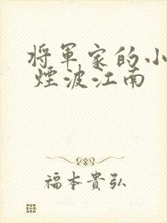 将军家的小娘子 烟波江南