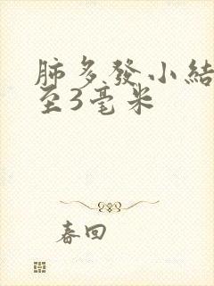 肺多发小结节2至3毫米