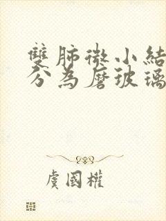 双肺微小结节部分为磨玻璃结节