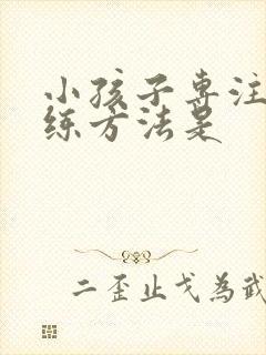 小孩子专注力训练方法是封面