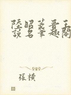 陆昭菱晋王的小说名笔趣阁