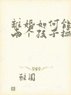 离婚如何能争取两个孩子抚养权