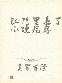 肛门里长了一个小硬疙瘩封面