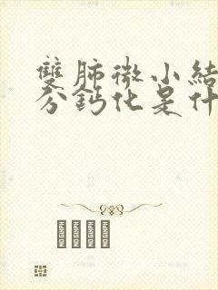 双肺微小结节部分钙化是什么意思