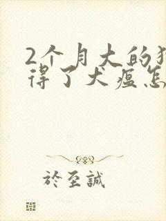 2个月大的狗狗得了犬瘟怎么办