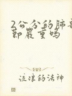 2公分的肺部结节严重吗