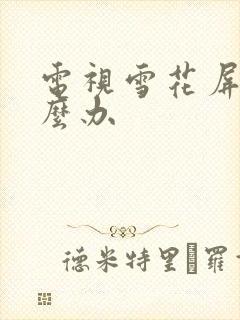 电视雪花屏了怎么办