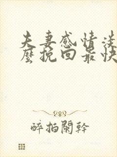 夫妻感情淡了怎么挽回最快封面