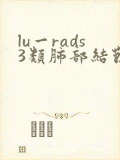 lu一rads3类肺部结节