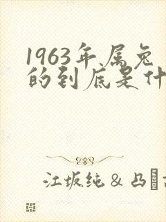1963年属兔的到底是什么命