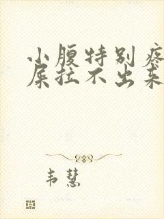 小腹特别疼想拉屎拉不出来