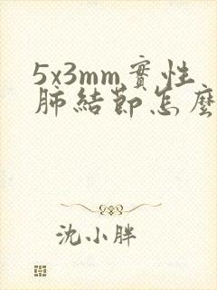 5x3mm实性肺结节怎么办