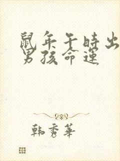 鼠年午时出生的男孩命运封面