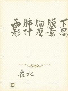 两肺胸膜下条索影什么意思