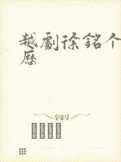 越剧徐铭个人简历封面