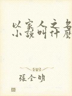 以家人之名原著小说叫什么名字