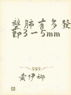 双肺有多发小结节3一5mm