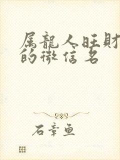 属龙人旺财旺运的微信名封面