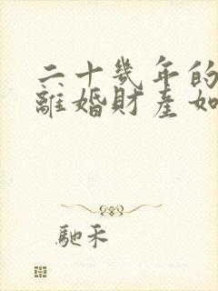 二十几年的婚姻离婚财产如何分割