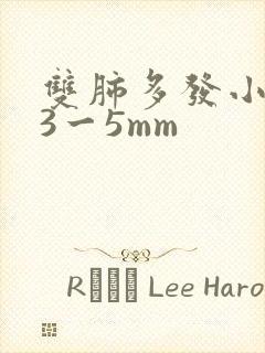 双肺多发小结节3一5mm