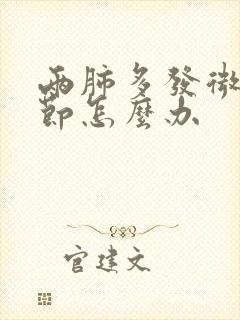 两肺多发微小结节怎么办