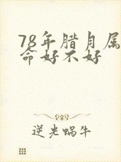 78年腊月属马命好不好