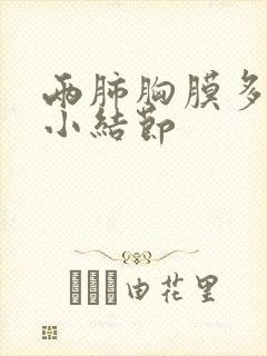 两肺胸膜多发微小结节